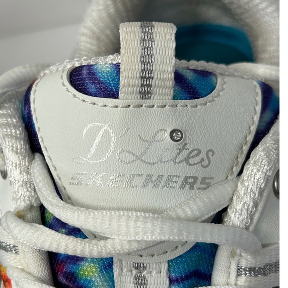 Skechers D Lites Women Tie Dye Chunky Sneakers White Rainbow Size 8 - Picture 4 of 13